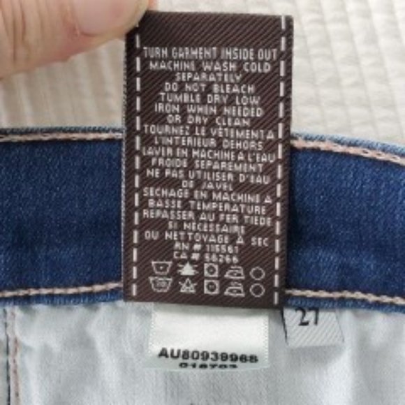 7 For All Mankind The Cropped Skinny Slim Women's 27 Jeans 28x27 Denim Dark USA - Picture 10 of 10